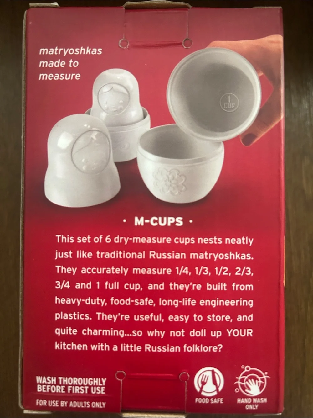 Fred Matryoshka Nesting Measuring Cups - White & Red
